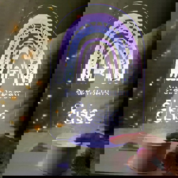 Personalised Memento Company Personalised Pink Rainbow LED Colour Changing Night Light