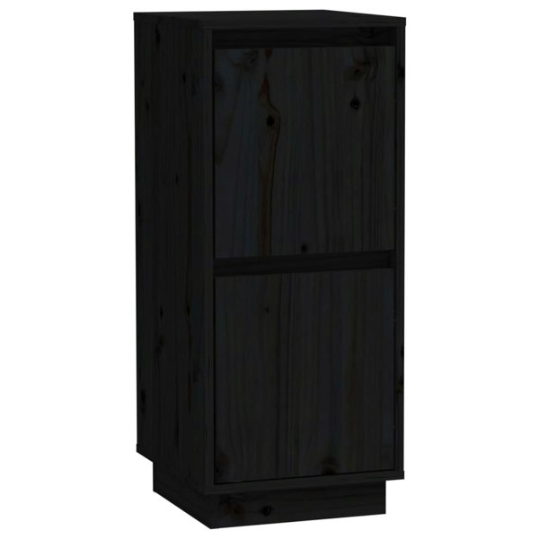 Berkfield Sideboards 2 pcs Black 31.5x34x75 cm Solid Wood Pine