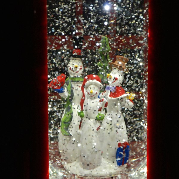 Samuel Alexander 26.5cm Christmas Water Spinner Telephone Box Design with Snowman Scene  Dual Power