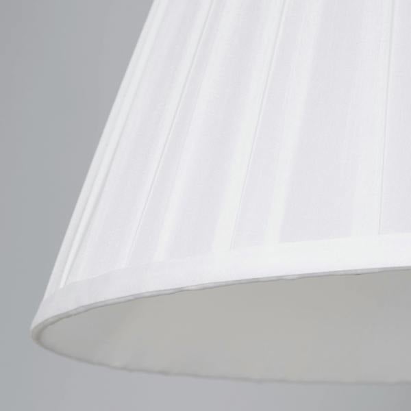 Lighting Collection TAPER PLEAT SILK SHADE 40CM WHITE