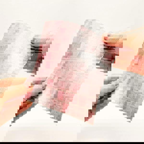 WT1590 - Vintage Pink Marble Mosaic Wall Tile Sticker Set - 15 x 15 cm (6 x 6 in) - 24 pcs