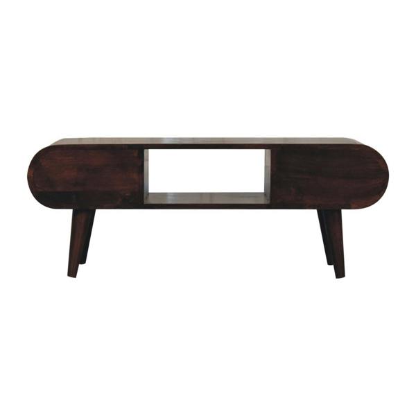 Artisan Furniture Solid Wood California Walnut Circular TV Unit