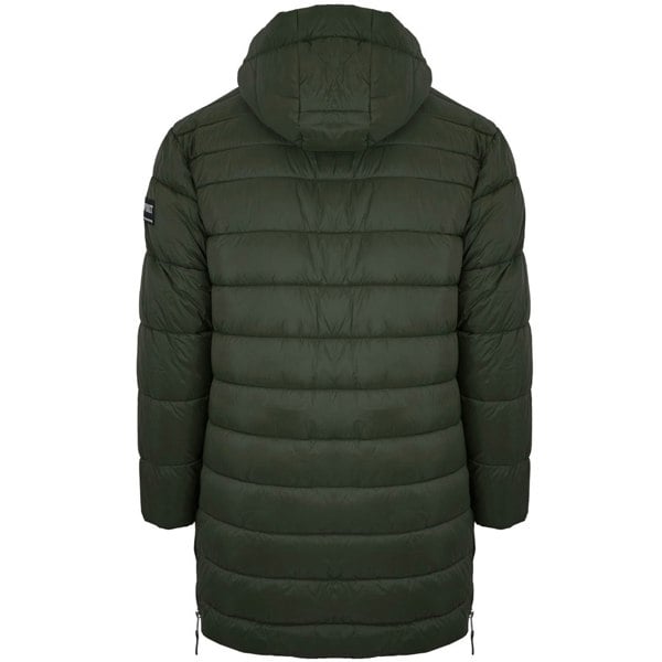 Plein Sport Padded Small Circular Logo Branded Long Jacket - Green