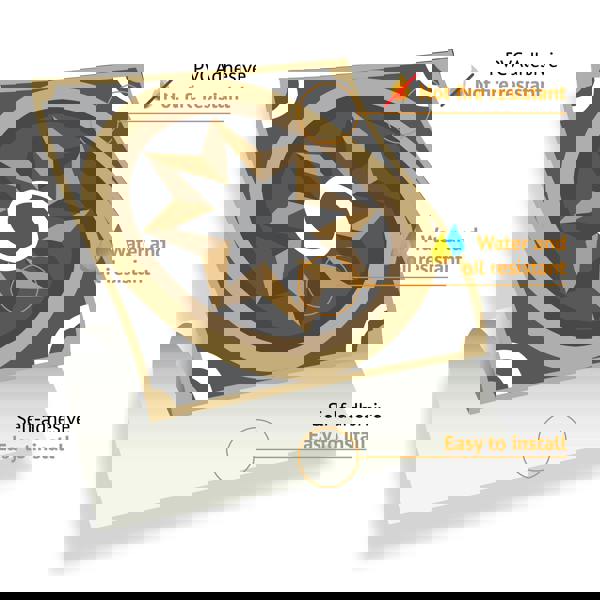 WALPLUS WT1506 - Dark Bronze Tiles Wall Stickers - 15 cm x 15 cm - 24 pcs.