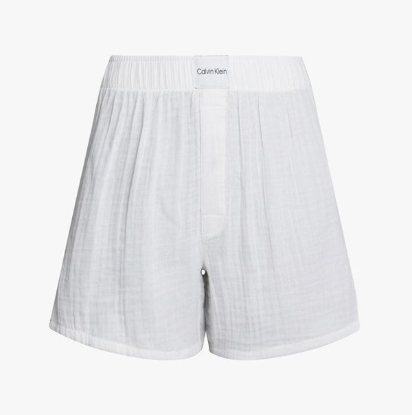 Calvin Klein PURE TEXTURED Womens Pyjama Shorts White