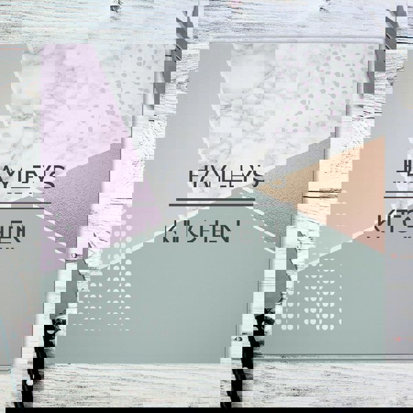 Personalised Memento Company Personalised Geometric Glass Chopping Board/Worktop Saver