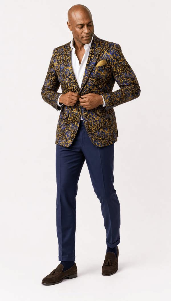 Baroque Luxury Print Blazer - Claudio Lugli Shirts