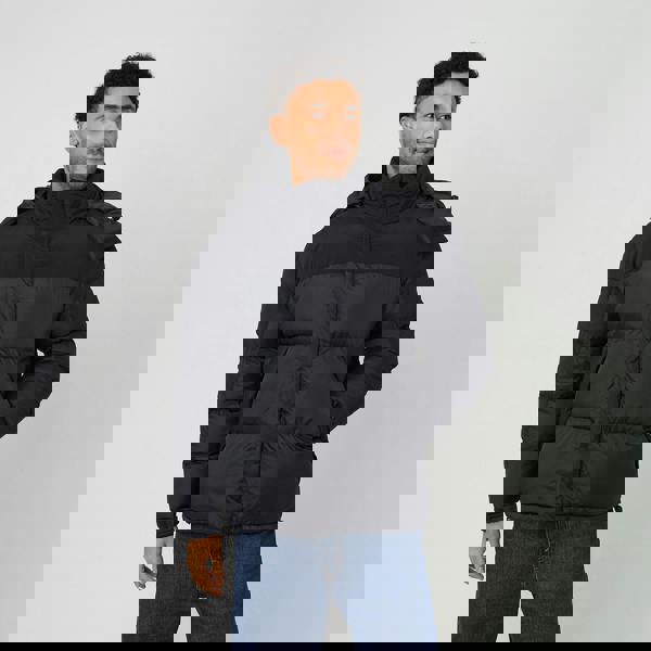 Brave Soul Black Oversized Hooded Padded Jacket - Black Image 1