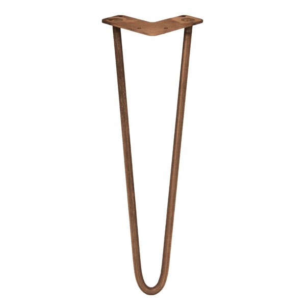 SkiSki 4 x 16" Hairpin Legs - 2 Prong - 10mm - Antique Copper