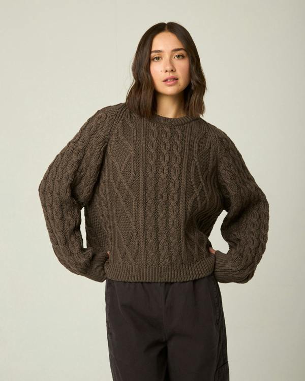 Peregrine Beckett Cable Knit Crew Jumper