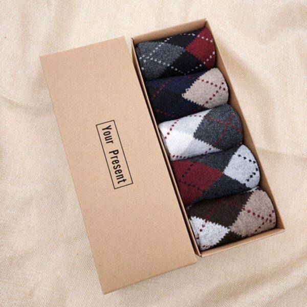 Leaper Boxed Set of 5 Pairs Wool Men’s Socks