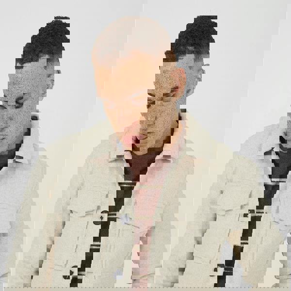 Brave Soul Stone Wool-Look Four Pocket Shacket - Stone Image 4