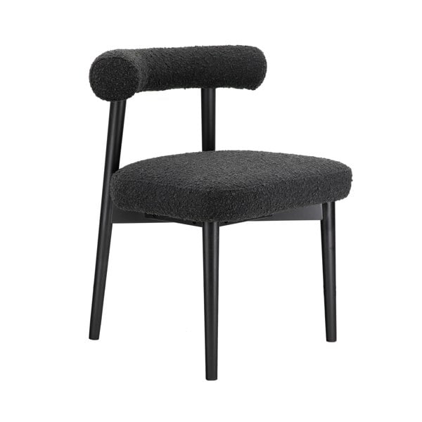 Furniture Edit Spara Black Boucle Side Dining Chair