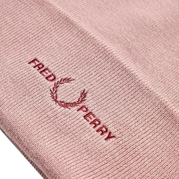 Fred Perry Embroidered Dusty Rose Beanie 1SZ