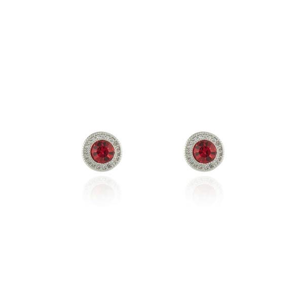 Cachet London Chikle Ruby Silver Earrings
