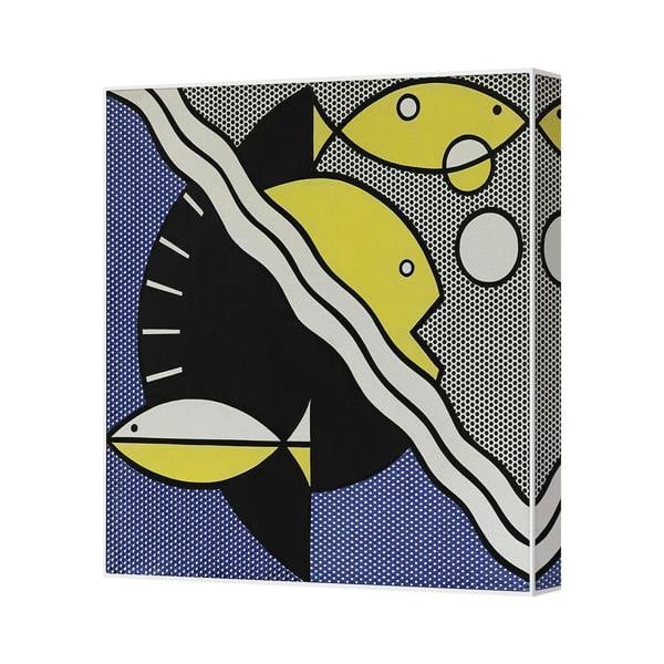Benjamin Tate Design UK Made Contemporary Abstract Canvas Art Print Yellow Black Blue