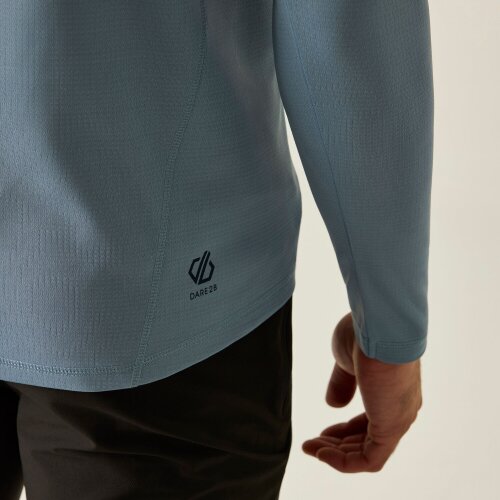 Dare 2B Mens Ventura Grid Crew Neck Fleece Top - Dusky Blue
