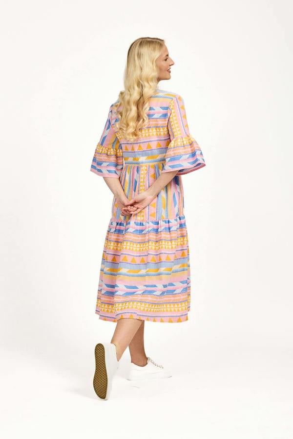 Mudflower Aztec Print Midi Dress