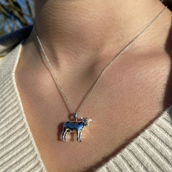 Buttercup the Cow Sterling Silver Necklace - Reeves & Reeves