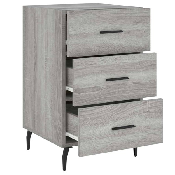 Berkfield Bedside Cabinet Grey Sonoma 40x40x66 cm Engineered Wood