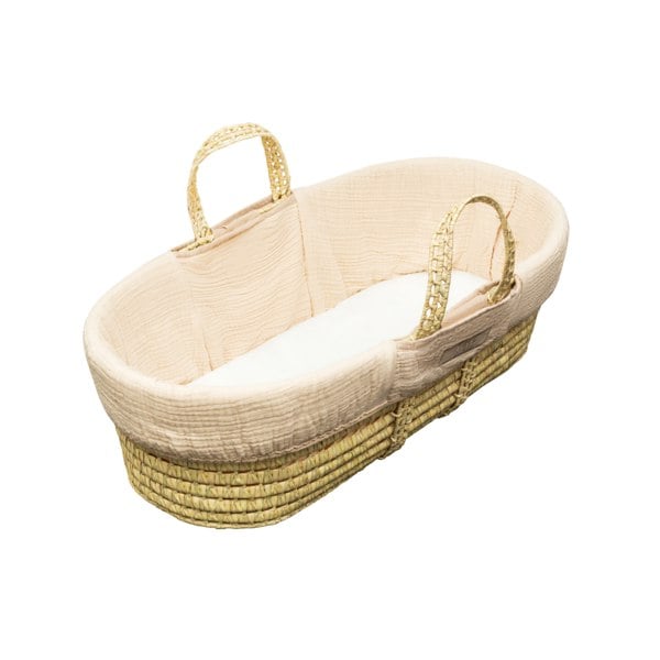 Kinder Valley Vanilla Cream Muslin Moses Basket