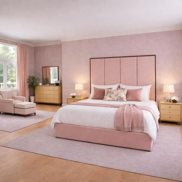 Great British Beds Emma headboard with Contrast Border Divan Bed