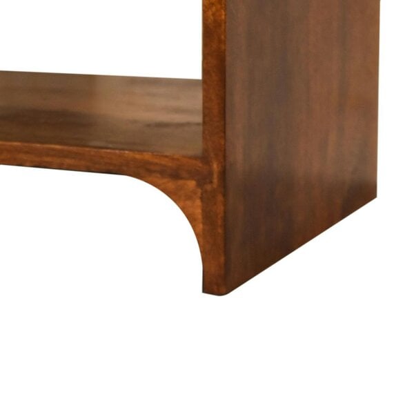 Wyld Haus Lanta Mango Wood Scalloped Bedside Table with Drawer