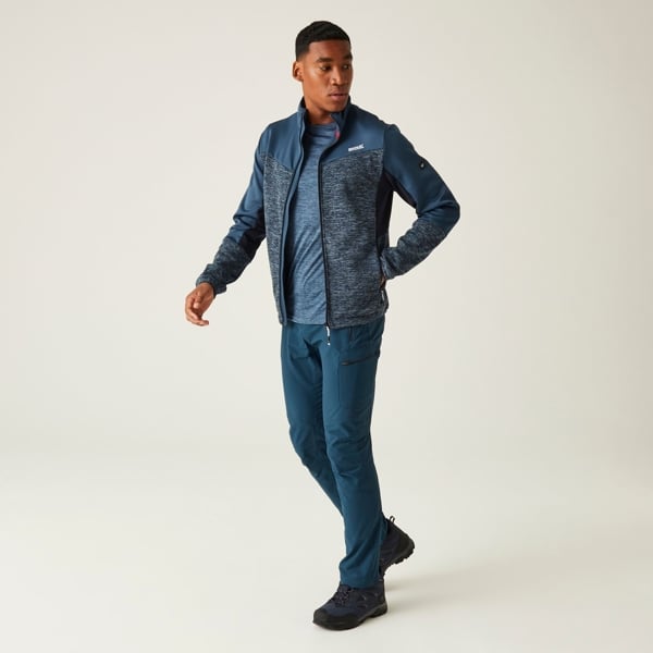 Regatta Mens Coladane VI Marl Full Zip Fleece Jacket - Moonlight Denim Marl / Moonlight Denim Navy