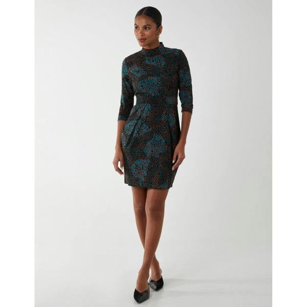 Blue Vanilla High Neck Tulip Dress