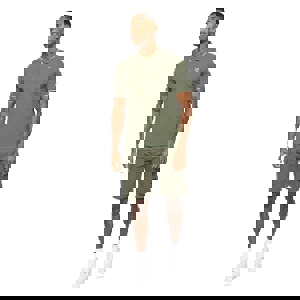 Crosshatch Mens Utilate Elasticated Waist Cargo Shorts - Thyme - 