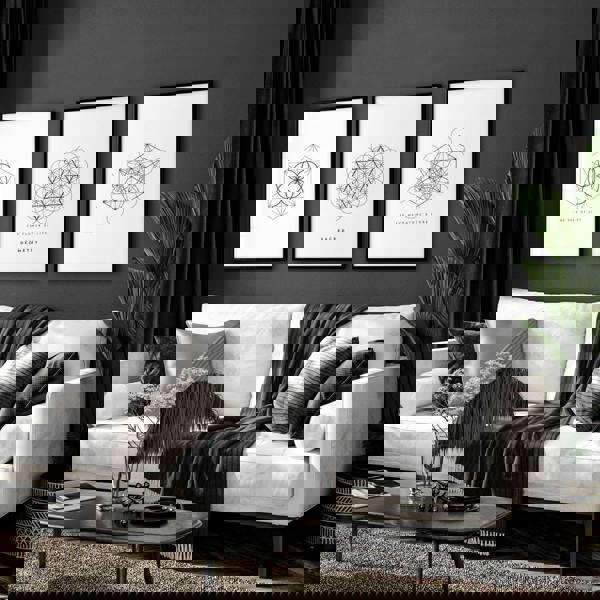 Canvas Pictures For Living Room | Set of 3 Sacred Geometry Wall art Prints