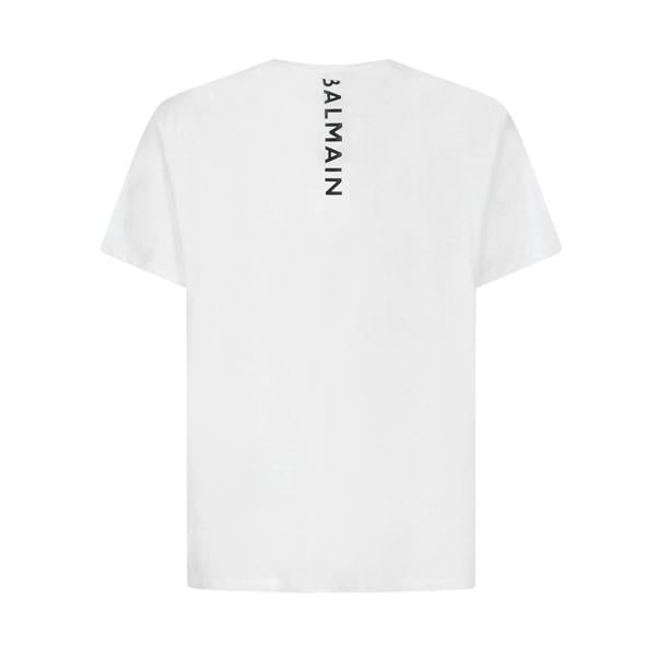 Balmain Back Logo Printed Oversized T-Shirt   in  White