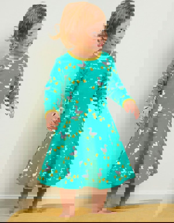 Organic Duck Print Skater Dress - Toby Tiger UK Retail