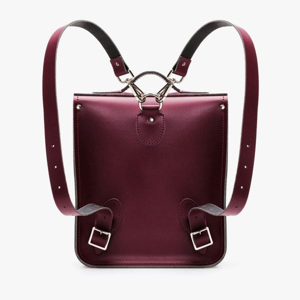Zatchels Handmade Leather City Backpack - Marsala Red