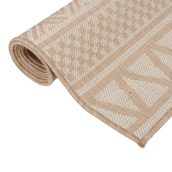 Berkfield Outdoor Flatweave Rug 200x280 cm Brown Stripes