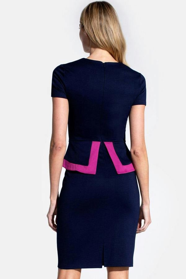 HotSquash Peplum Dress with Contrast Trim