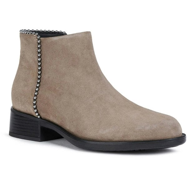 Geox Resia 100% Leather Bovine Suede Women's Boots - Dark Beige