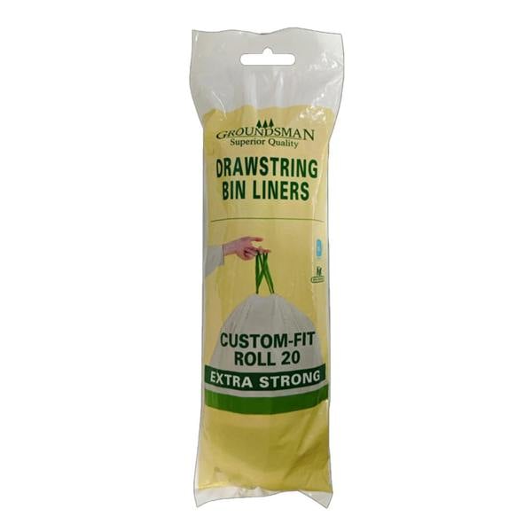Groundsman Swing Bin Liners (Pack of 20) - White/Green - 