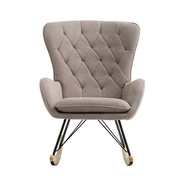 103cm Green Velvet Rocking Chair Padded Seat for Living Room Rocking Chairs Living and Home