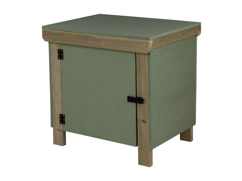 Arbor Garden Solutions Wooden UniMDF Moisture Resistant Workbench With Lockable Cupboard (V.9) Double Shelf