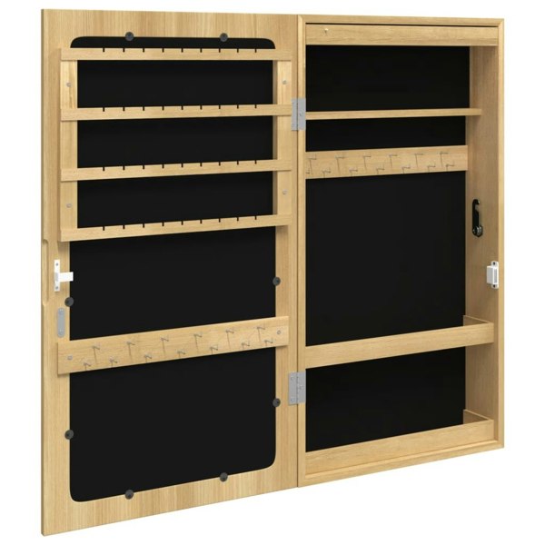 Berkfield Mirror Jewellery Cabinet with LED Lights Wall Mounted
