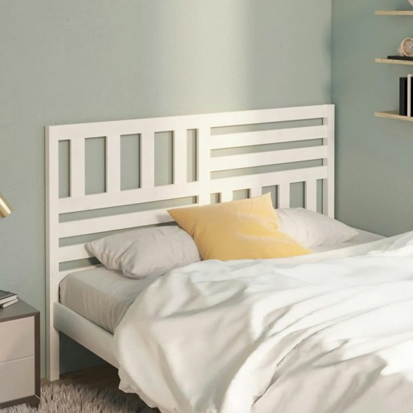 Berkfield Bed Headboard White 146x4x100 cm Solid Wood Pine