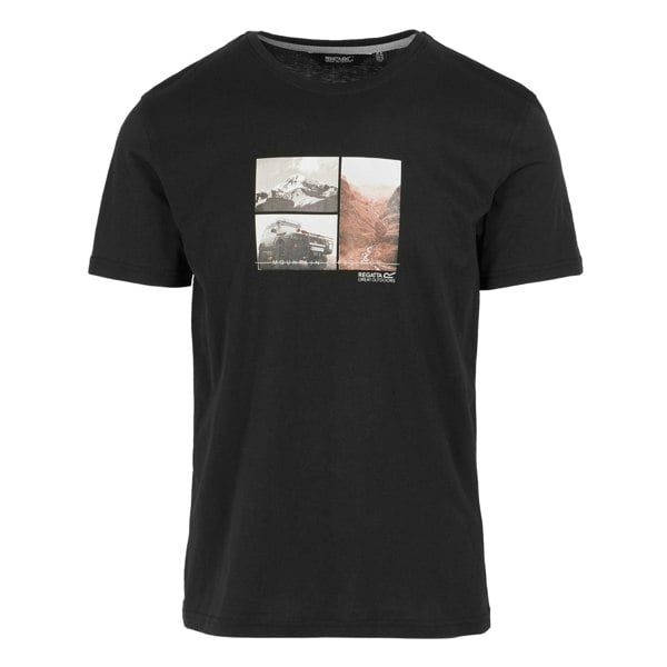Regatta Mens Cline IX Mountain T-Shirt - Black
