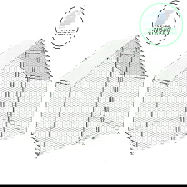 Chicken Run 3m x 2m x 2m with a sturdy metal frame, hexagonal wire mesh, and a sloped roof for protection, includes a free feeding scoop