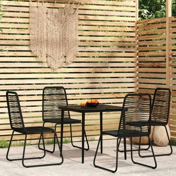 Berkfield 5 Piece Garden Dining Set Black