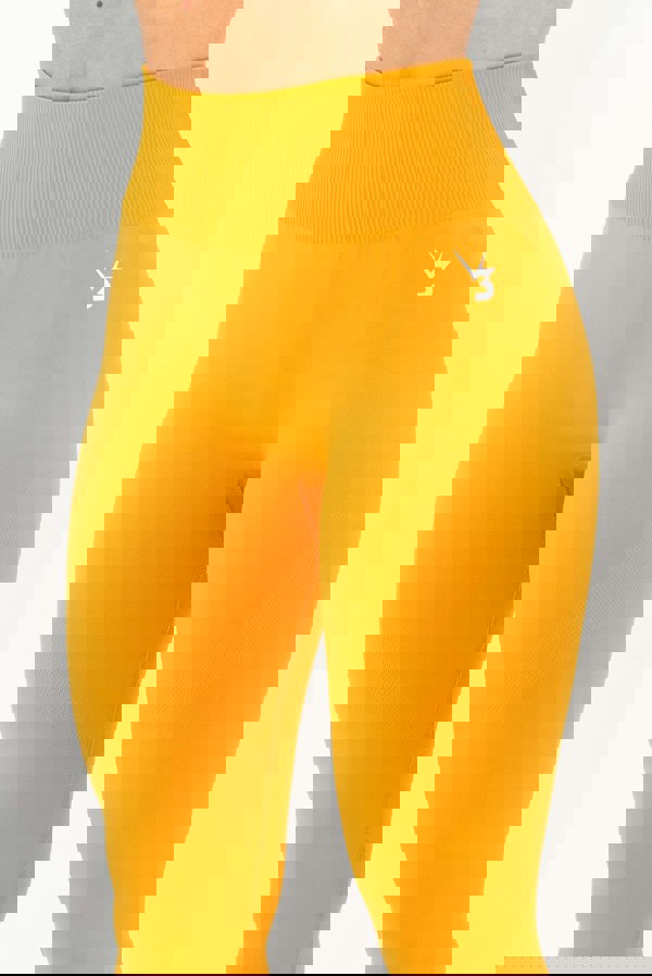 V3 Apparel Women's seamless Limitless bum shaping, high waisted leggings in orange – Squat proof sports tights for Gym workouts training, Running, yoga, bodybuilding and bikini fitness.