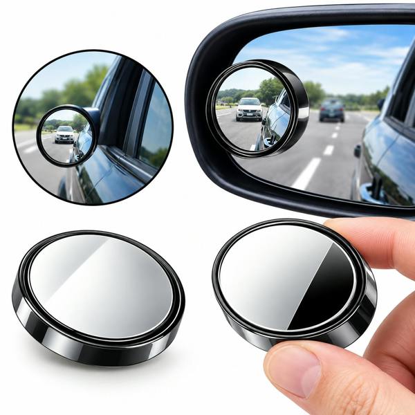 ATEK 2 Pack 2 Inch Convex Blind Spot Car Mirrors 360° Adjustable Wide Angle