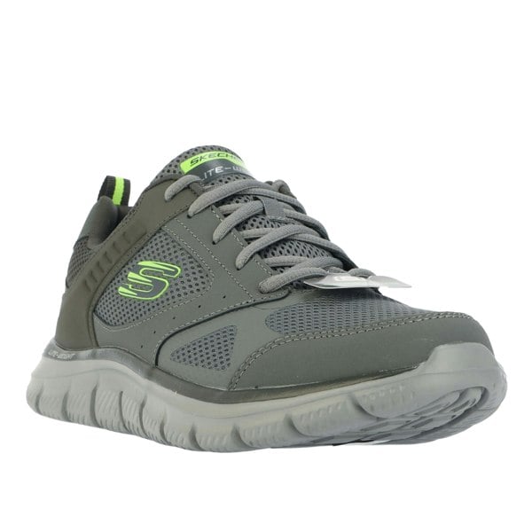 Skechers Mens Track Syntac Coated Leather Trainers - Charcoal