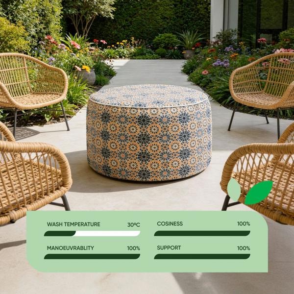 Gardenwize Outdoor Pouf Ottoman – Casablanca Inflatable Footstool