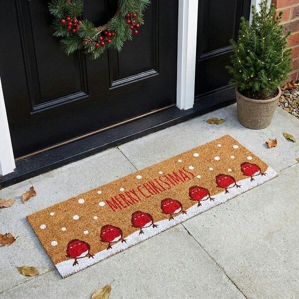 Garden Greatness Merry Christmas Robins Festive Door Mat